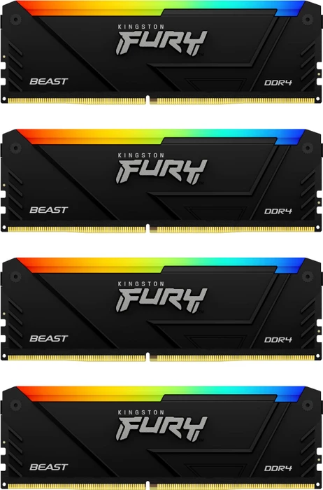 Kingston FURY Beast RGB UDIMM 32GB Kit, DDR4-3600, CL17-21-21, 1RX8