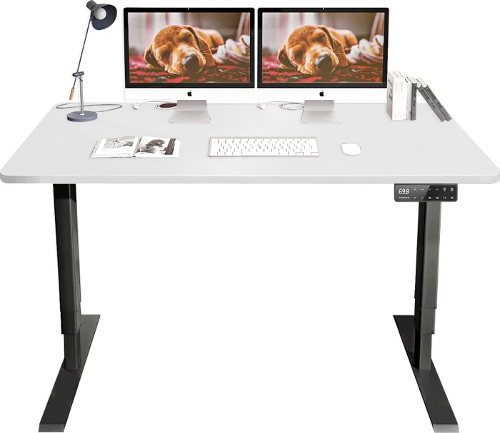 Maidesite S2 Pro Plus elektrisch höhenverstellbarer Sitz-Steh-Schreibtisch 120x60cm weiß/schwarz