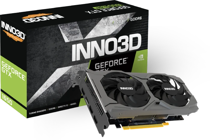 INNO3D GeForce GTX 1650 Twin X2 OC V3, 4GB GDDR6, HDMI, 3x DP