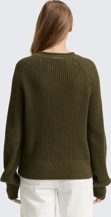 Tom Tailor Strickpullover mit leichten Ballonärmeln Strickpullover grape leaf green (Damen)
