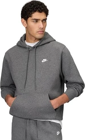 Nike Club Fleece Hoodie charcoal heather/iron grey/white (Herren)