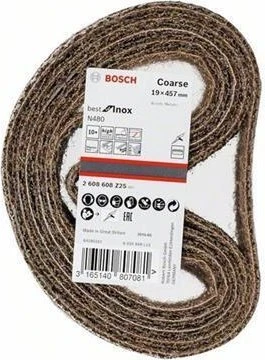 Bosch Professional N480 Best for Inox Schleifband grob, 19x457mm, 10 Stück