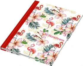 RNK-Verlag Flamingo Notizbuch, A5, punktiert, Hardcover, rot, 96 Blatt