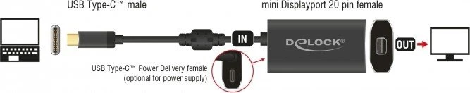 DeLOCK USB-C/Mini DisplayPort Adapter