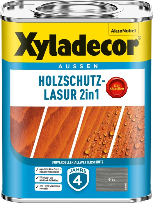 Xyladecor Holzschutz-Lasur grau, 750ml