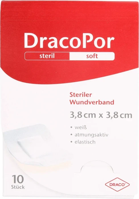 Dr. Ausbüttel DracoPor Soft steriler Wundverband weiß, 3.8 x 3.8cm, 10 Stück