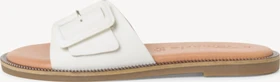 Tamaris Lederpantolette Blockabsatz weiß (Damen)