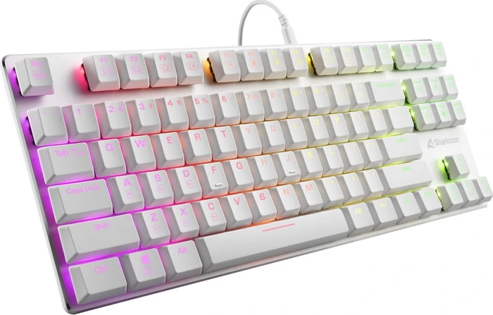 Sharkoon PureWriter TKL RGB, weiß, Kailh Choc LOW PROFILE BLUE, USB, US