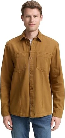 Tom Tailor Overshirt mit Bursttaschen Hemd langarm deep cognac (Herren)