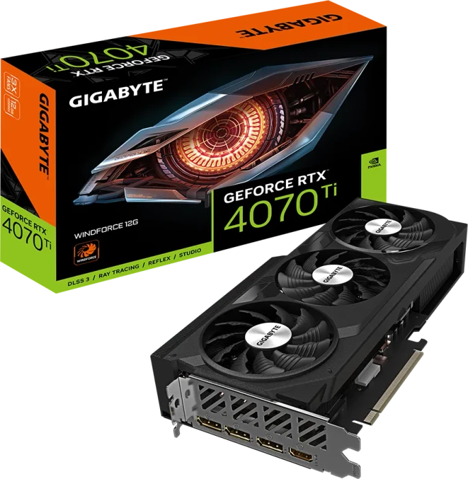 GIGABYTE GeForce RTX 4070 Ti Windforce 12G, 12GB GDDR6X, HDMI, 3x DP