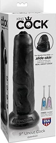 Pipedream King Cock 9" Uncut Cock black