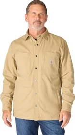 Carhartt Rugged Flex Relaxed Fit Canvas Fleece Lined Snap Front Hemd langarm dark khaki (Herren)