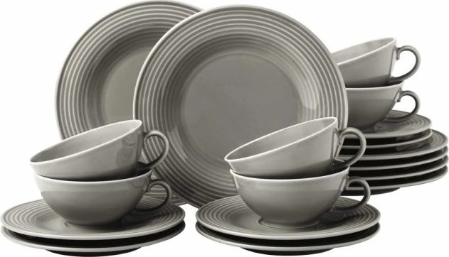 Seltmann Weiden Beat Color Glaze Teeservice perlgrau, 18-tlg.