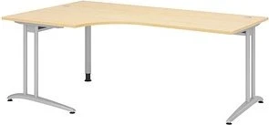 Hammerbacher Ergonomic B-Serie BS82/3 Eckschreibtisch 200x120cm Ahorn/silber