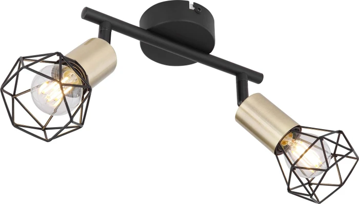 Globo Xara I Spot 2-flammig schwarz/altmessing