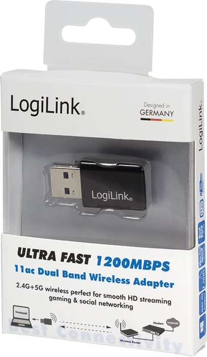 LogiLink WLAN-Adapter, 2.4GHz/5GHz WLAN, USB-A 3.0 [Stecker]