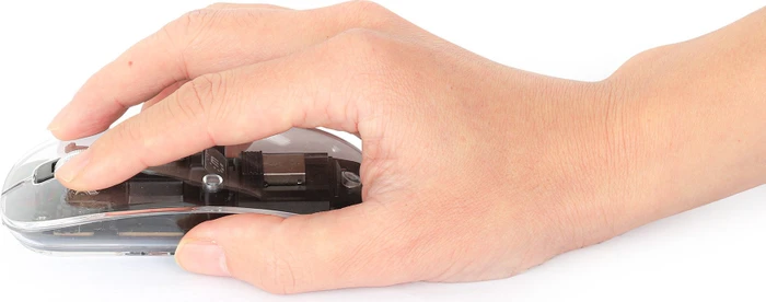 Manhattan Transparent Rechargeable Wireless Mouse, transparent/schwarz, USB