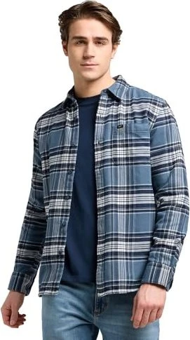 Lee Relaxed Mercantile Hemd langarm vintage blue plaid (Herren)
