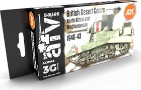 AK-Interactive 3rd Gen Acrylic Colors AFV Series British Desert Colors North Africa and Mediterranean 1940-1943 Farbset, 6-tlg.