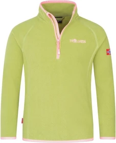 Trollkids Nordland Half Zip Pullover hedge green/candy pink (Junior)