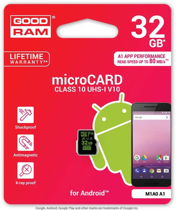 goodram M1A0 A1 R80/W20 32GB, UHS-I U1, A1, Class 10
