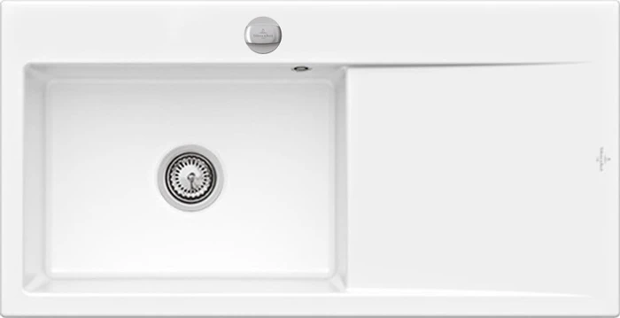 Villeroy und Boch Subway Style 60 Einbauspüle 336202KG Becken links, Ablaufgarnitur mit Excenterbetätigung, 1000 x 510 mm, Snow White Image