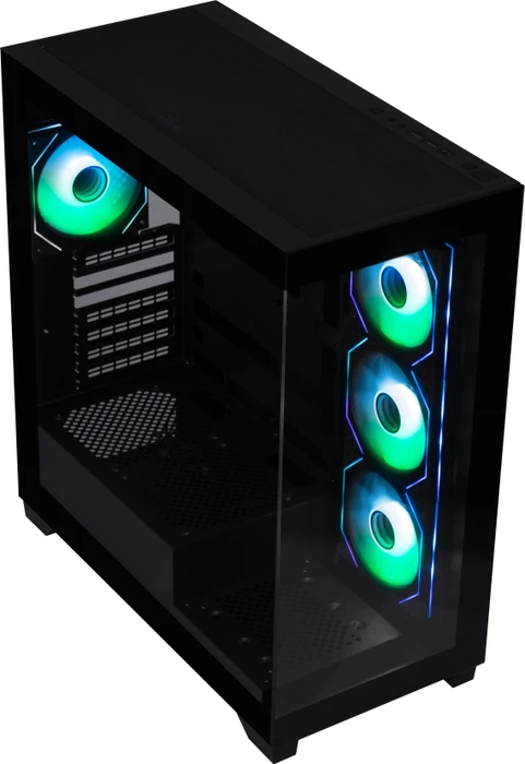 BitFenix CETO Premium Black, 4F, Lüfter LED Fixed RGB, Glasfenster