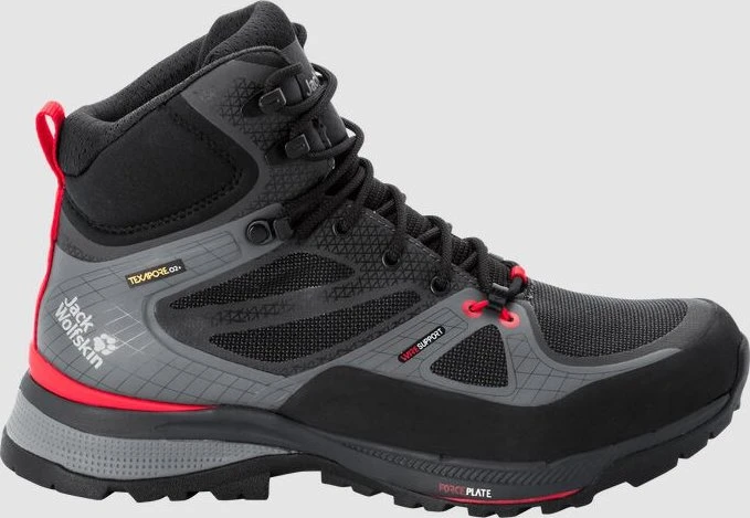 Jack Wolfskin Force Trekker Texapore Mid schwarz/rot (Herren)