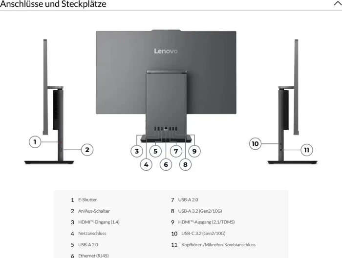 Lenovo ThinkCentre Neo 50a 27 G5 AiO Luna Grey, Core i5-13420H, 16GB RAM, 1TB SSD, DE
