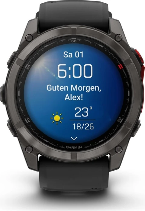 Garmin Fenix 8 Pro 51mm MicroLED carbon grey dlc titanium/black-pebble grey silicone
