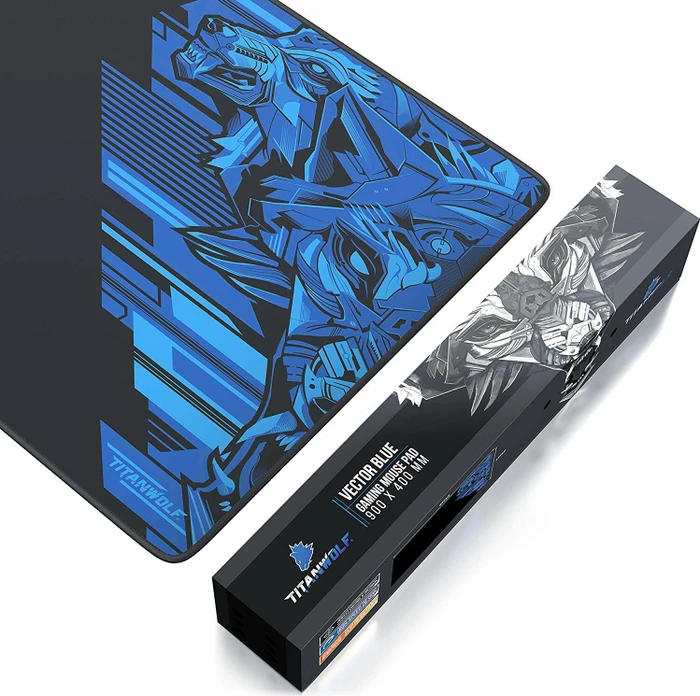 Titanwolf Vector Blue XXL Speed Gaming-Mauspad, schwarz/blau