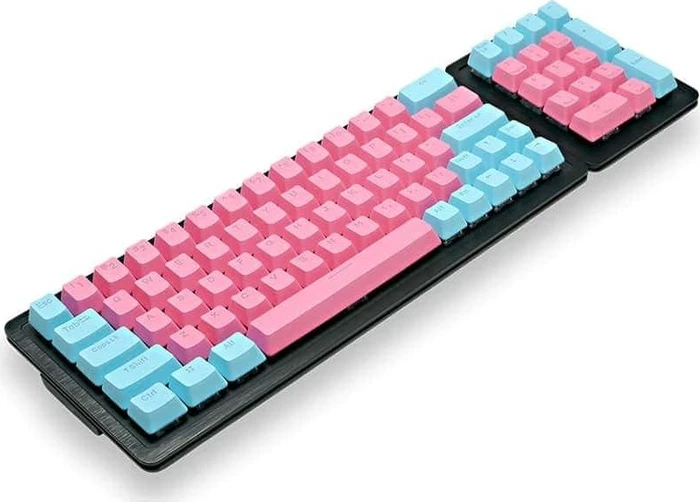 Mountain Mineral Keycap Set, Kunststoff (PBT) Double-Shot, blau/rosa, 113 Tasten (104+9), ANSI-US