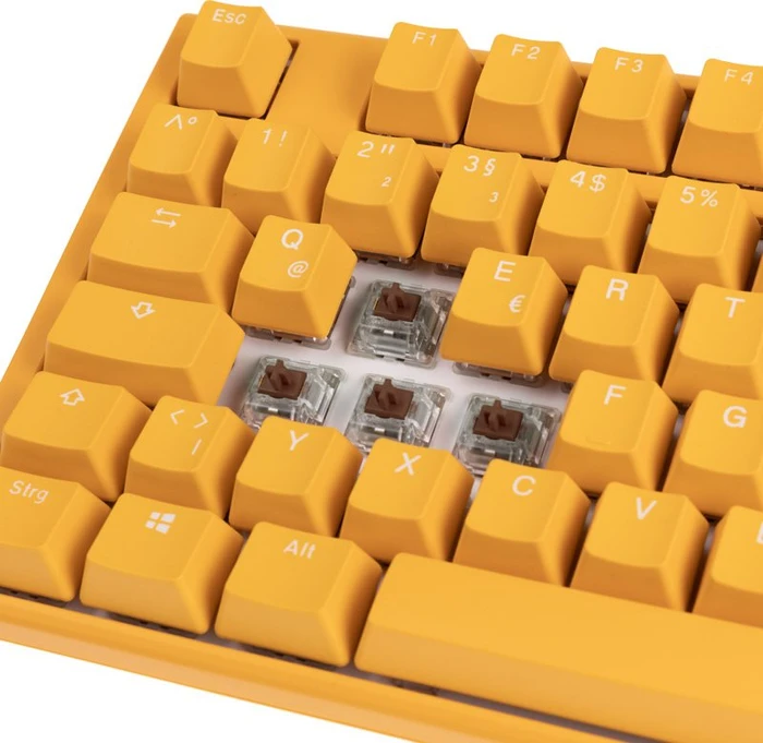 Ducky One 3 Yellow TKL PBT, LEDs RGB, MX RGB BROWN, USB, DE
