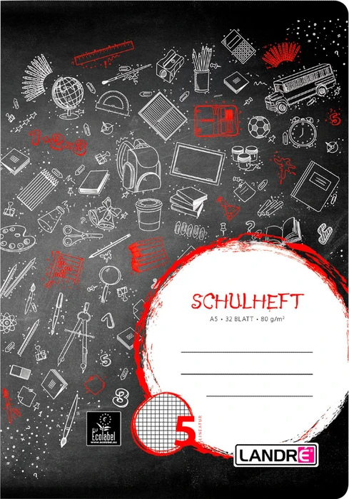 Landré Schulheft, A5, Lineatur 5, 32 Blatt