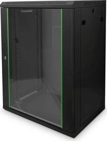 Digitus Professional Dynamic Basic Serie Wandschrank 16HE, Sicherheitsglastür, IP2X, schwarz, 450mm tief