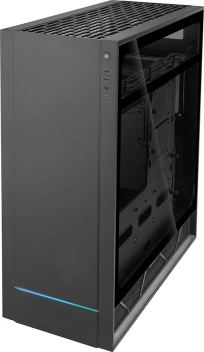 SilverStone Alta F1 Black, schwarz, Glasfenster