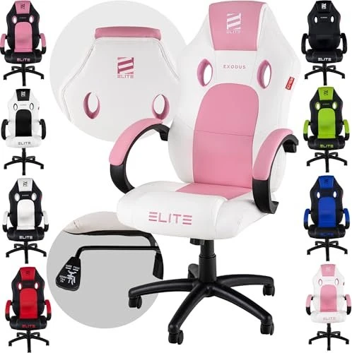 Miweba Elite MG-100 Gamingstuhl, weiß/pink
