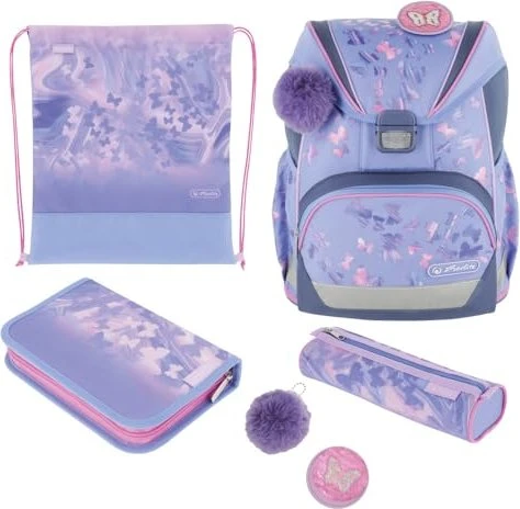 Herlitz Ultra Light Plus Butterfly Paradise Schultaschen-Set, 4-tlg.