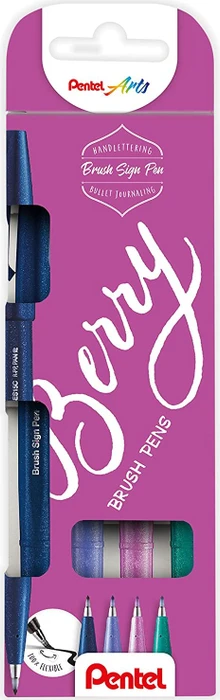 Pentel Brush Sign Pen SES15C sortiert, 4er-Set