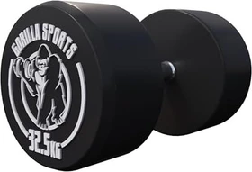 Gorilla Sports Gummi Rund Hantel 32.5kg
