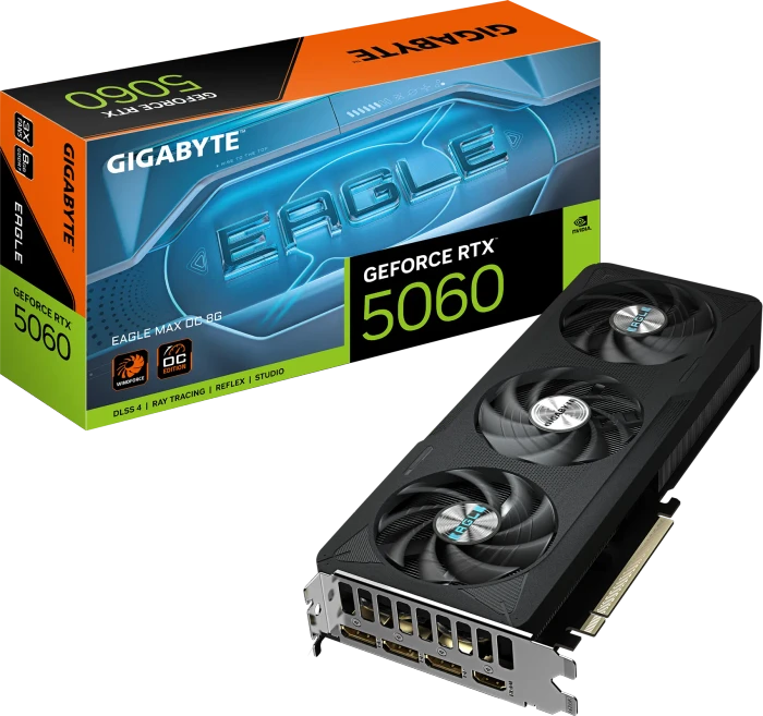 GIGABYTE GeForce RTX 5060 Eagle MAX OC 8G, 8GB GDDR7, HDMI, 3x DP