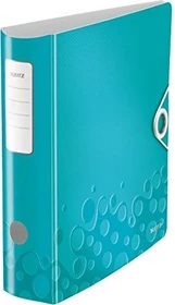 Leitz Qualitäts Ordner 2-Ring 180° Active WOW, 80mm, A4, eisblau metallic, 5er-Pack
