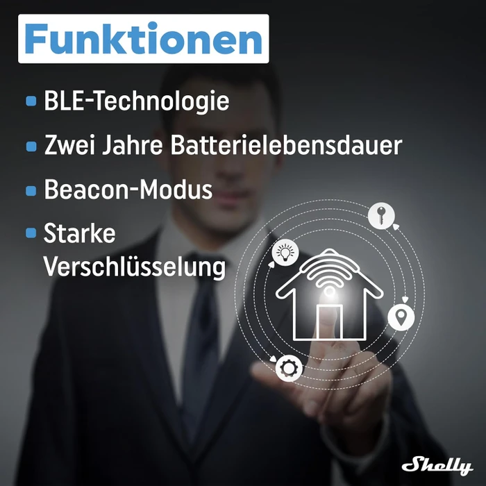 Shelly BLU Wall Switch 4 Stand Alone, weiß