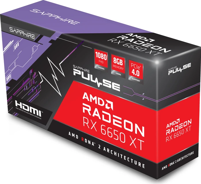 Sapphire Pulse Radeon RX 6650 XT, 8GB GDDR6, HDMI, 3x DP, lite retail