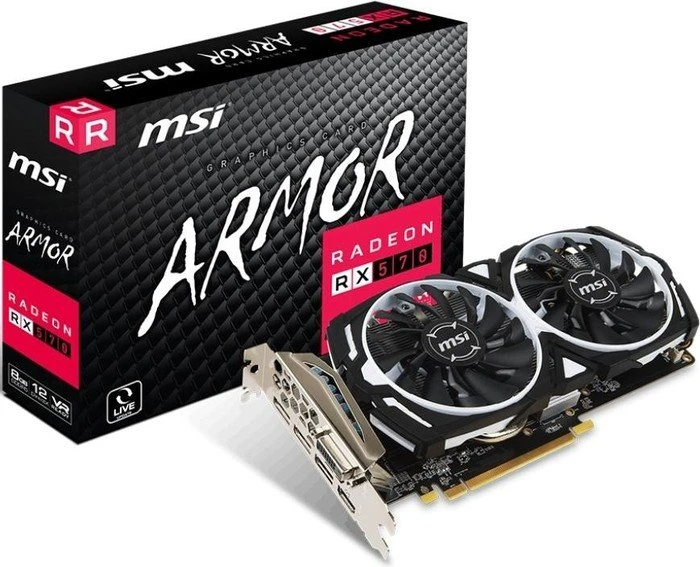MSI Radeon RX 570 Armor 8G, 8GB GDDR5, DVI, HDMI, 3x DP