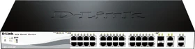 D-Link DES-1210 Rackmount Smart Switch, 26x RJ-45, 2x RJ-45/SFP, 193W PoE (DES-1210-28P)