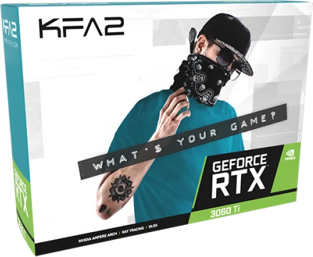 KFA2 GeForce RTX 3060 Ti Plus V2 (1-Click OC), 8GB GDDR6X, HDMI, 3x DP