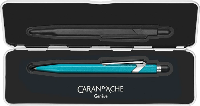 Caran d'Ache 849 Colormat-X Kugelschreiber türkisblau, Metalletui