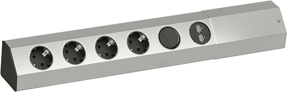 Bachmann CASIA, 4-fach, 2x USB mit Schalter, hochkant, 2m