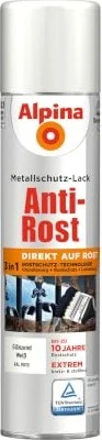 Alpina Farben Sprühmetallschutz-Lack Anti-Rost außen weiß glänzend, 400ml